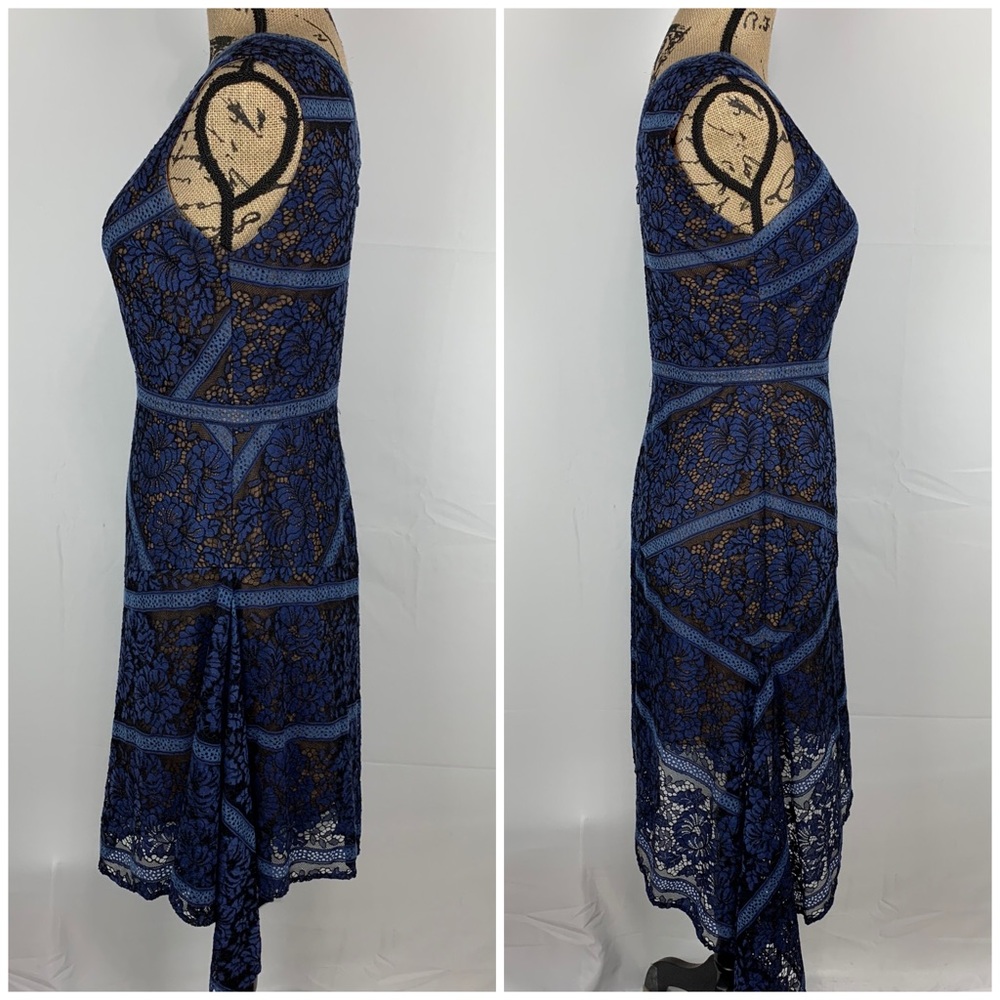 BCBGMaxazria Mary Ann Asymmetrical Lace Sheath - Picture 3 of 8